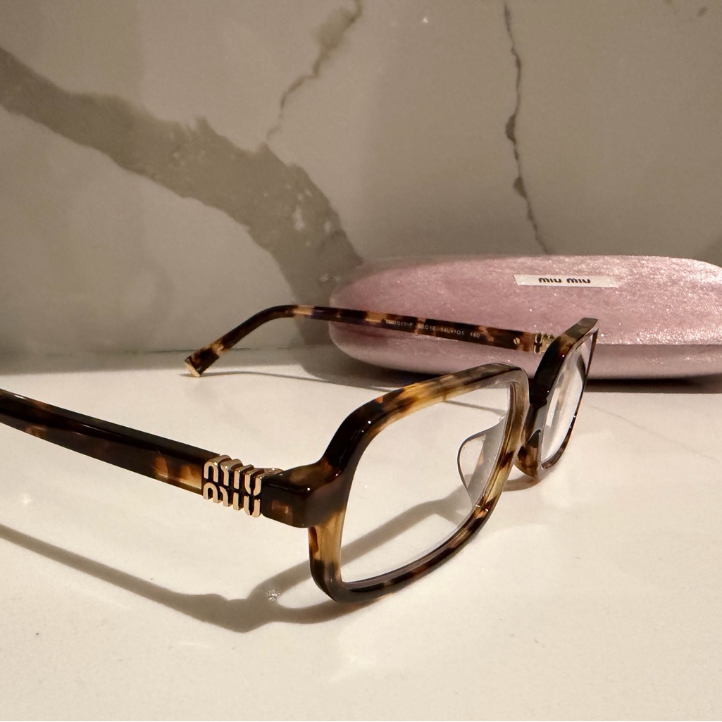 Miu Miu Rectangular- Frame Tortoiseshell Acetate Optical Glasses